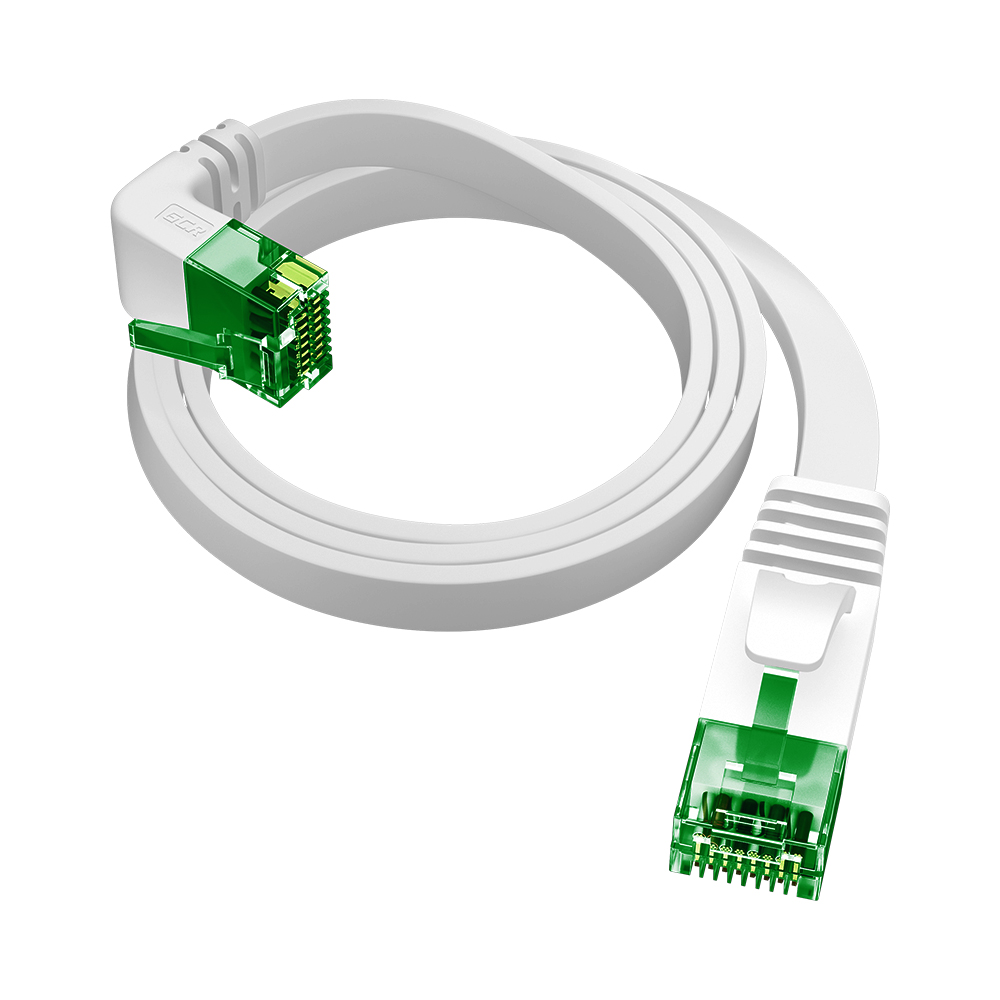 GCR PRO Патч-корд плоский PROF UTP кат.6 угол нижний LSZH RJ45 T568B