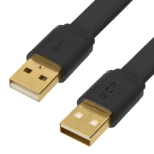GCR PRO Кабель плоский USB 2.0 AM/AM GOLD экран