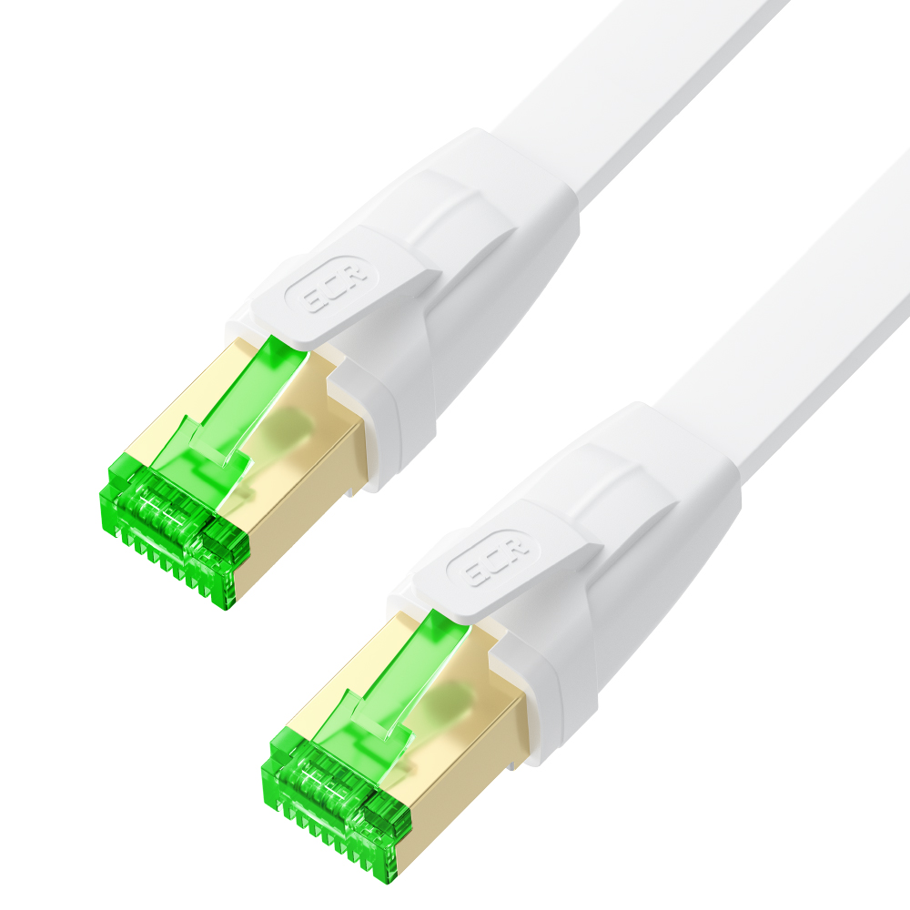 Патч-корд CAT8 FTP RJ45 40 Гбит/с плоский экранированный для сверхскоростного интернета