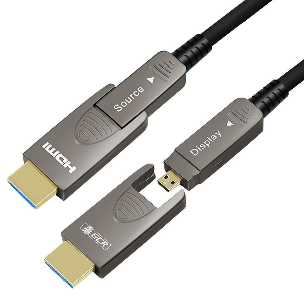 GCR AOC Кабель оптический HDMI 2.1 8K 60Гц съемный HDMI + Micro HDMI 48 Гбит/с