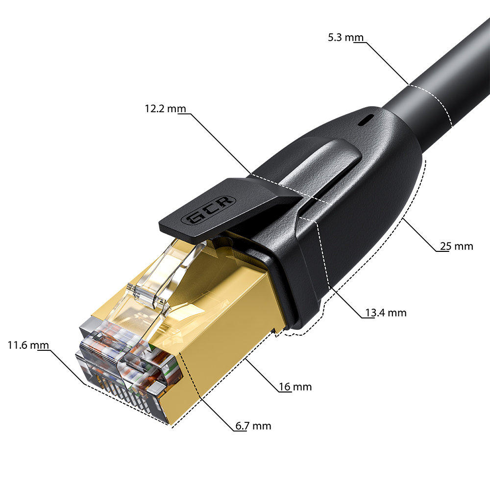 Патч-корд Deluxe FTP cat.6 10 Гбит/с RJ45 LAN ethernet high speed кабель для интернета медный контакты и коннектор 24K GOLD