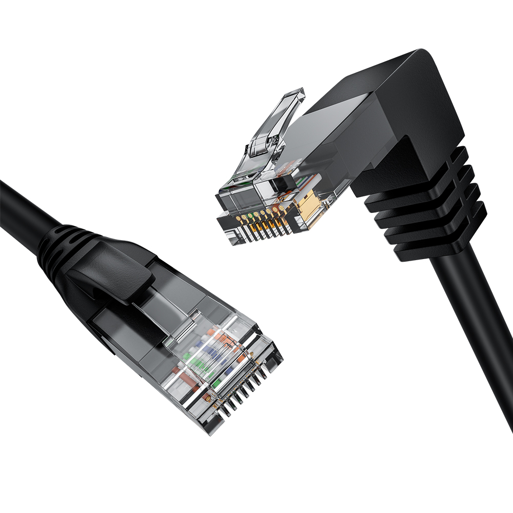 Патч-корд нижний угол UTP cat.6 10 Гбит/с RJ45 LAN компьютерный кабель для интернета контакты 24 GOLD