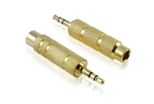 Переходник Jack 3.5 mm/Jack 6.35 mm для плеера, мобильного телефона, AM/AF, Greenconnect GC-AVA03, золотой