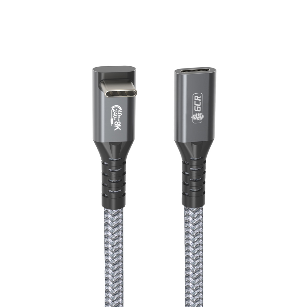 GCR PRO Удлинитель угловой USB4 Type-C 240W PD 40 Гбит/с 8K60Hz Г-образный разъем