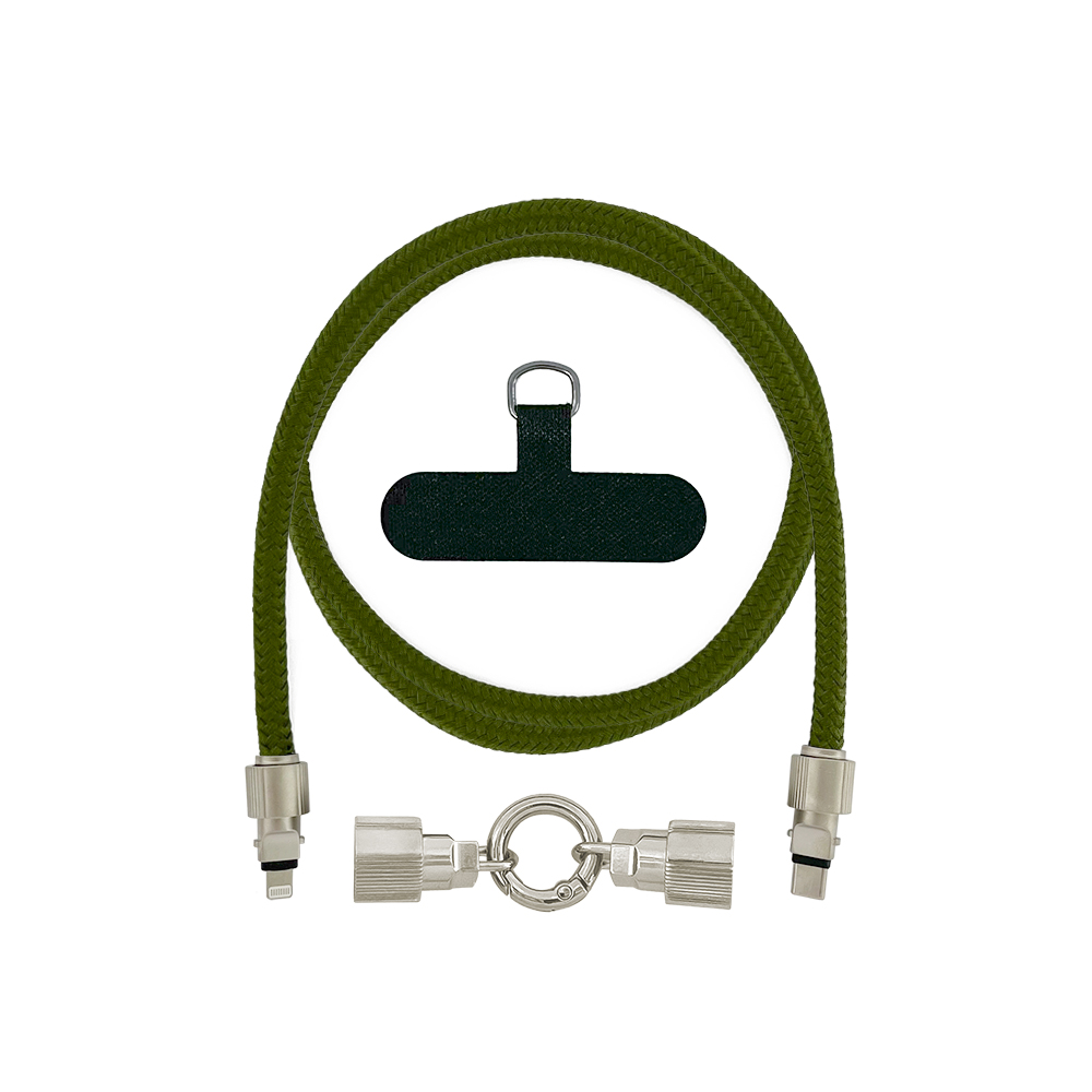 Кабель-шнур USB Type-C/Lightning портативный со съемным карабином