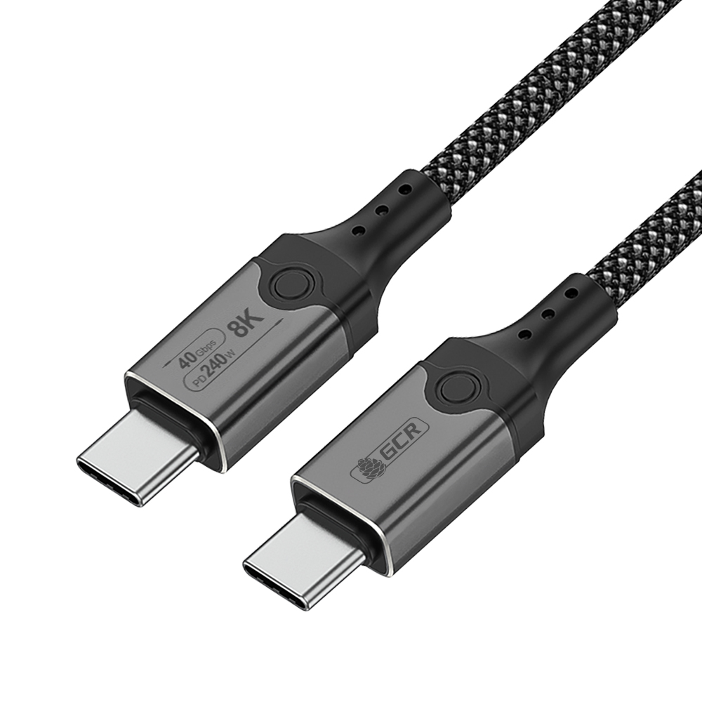 GCR PRO Кабель USB4 Type-C 240W 40Гбит/с 8K60Hz в оплетке нейлон