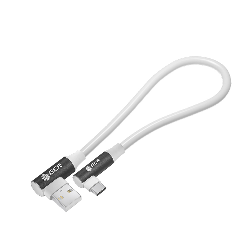 Короткий угловой супергибкий кабель Type C для зарядки от Power Bank быстрая зарядка QC 3.0 5A для Samsung Xiaomi Huawei
