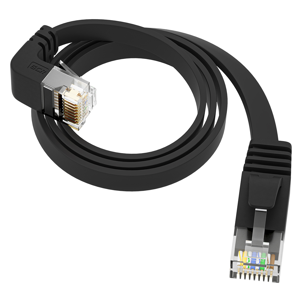 Патч-корд PROF плоский верхний угол UTP cat.6 10 Гбит/с RJ45 LAN компьютерный кабель для интернета медный контакты 24K GOLD
