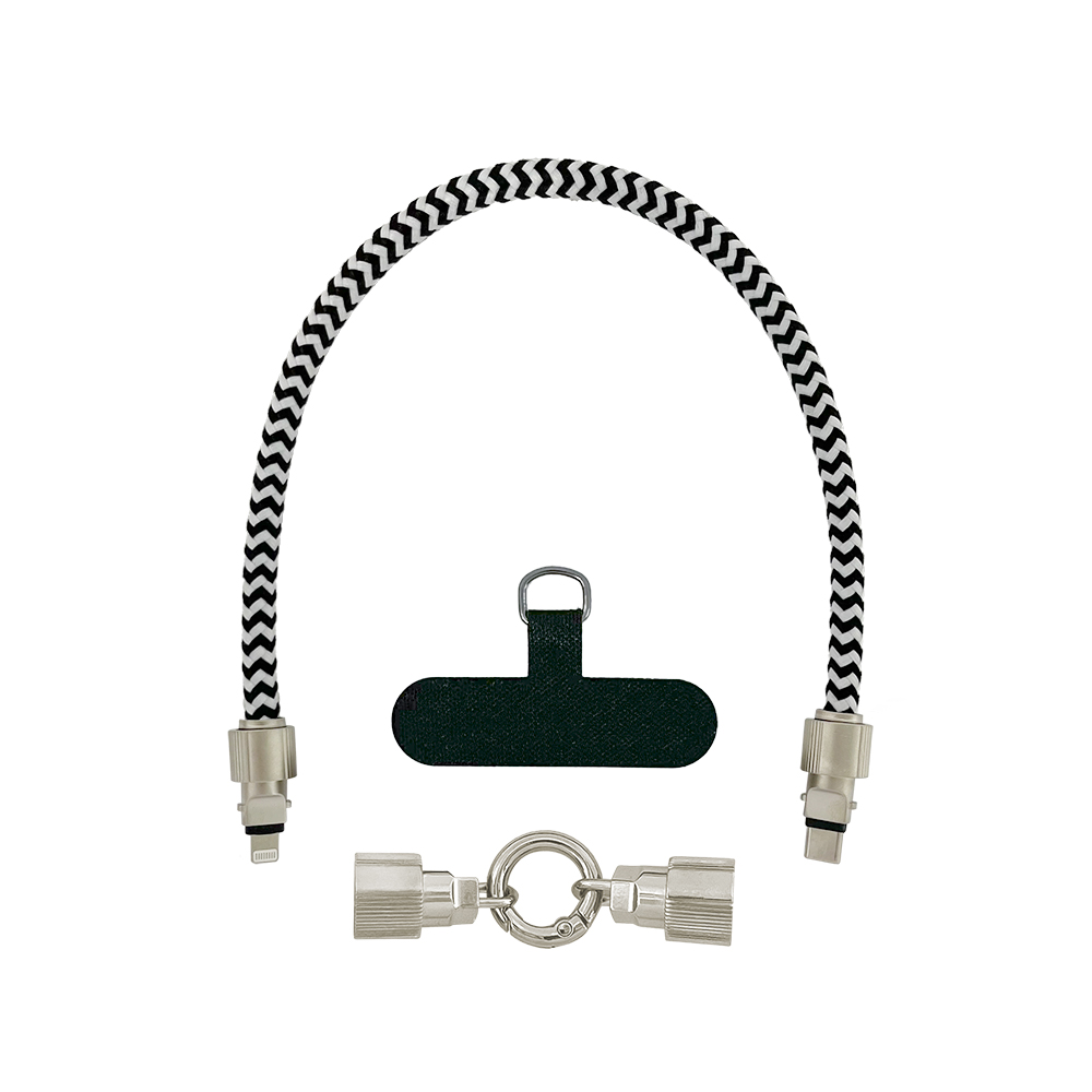 Кабель-шнур USB Type-C/Lightning портативный со съемным карабином