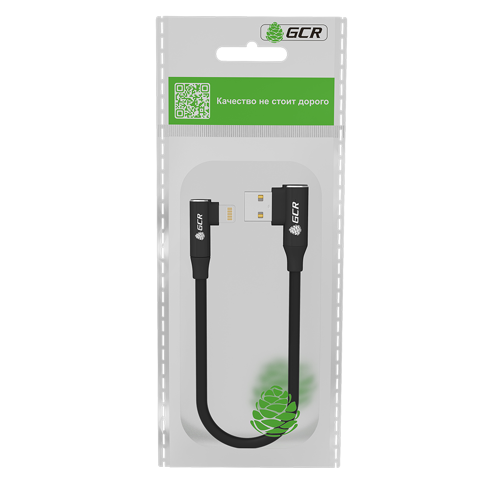 Короткий угловой кабель Lightning для зарядки от Power Bank для AirPods iPad iPod iPhone 13 12 11 X 8 7 6 5 MFI 2.4A