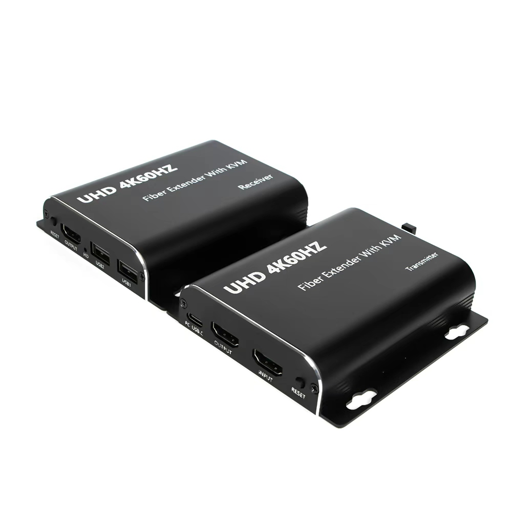 4PH Удлинитель HDMI 2.0 KVM по оптоволокну Fiber 4K60Hz на 20КМ передачик + приемник HDCP 2.2 IR LOOP Out
