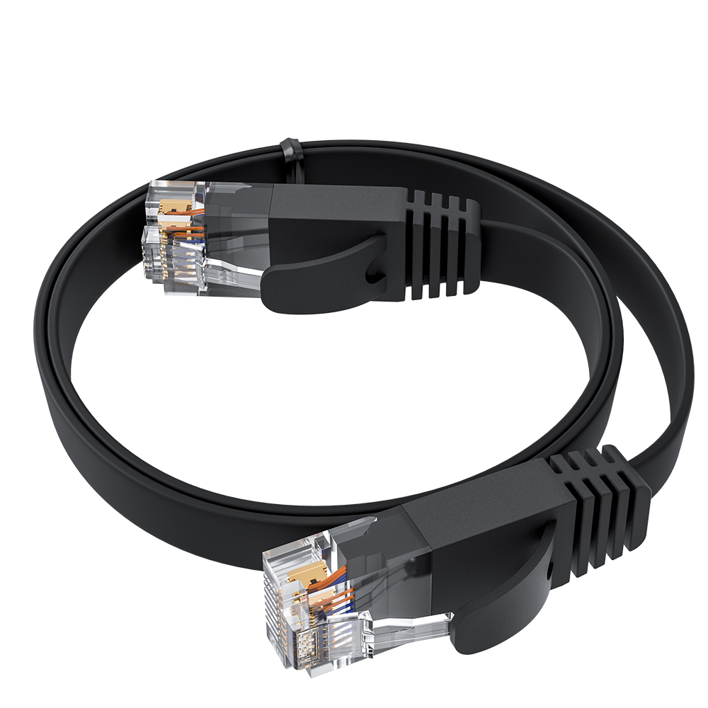 Патч-корд плоский cat.7 10 Гбит/с RJ45 LAN компьютерный кабель для интернета медный контакты 24 GOLD