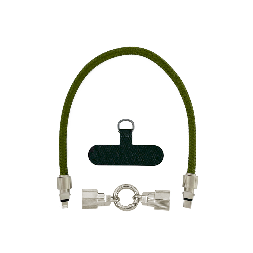 Кабель-шнур USB Type-C/Lightning портативный со съемным карабином