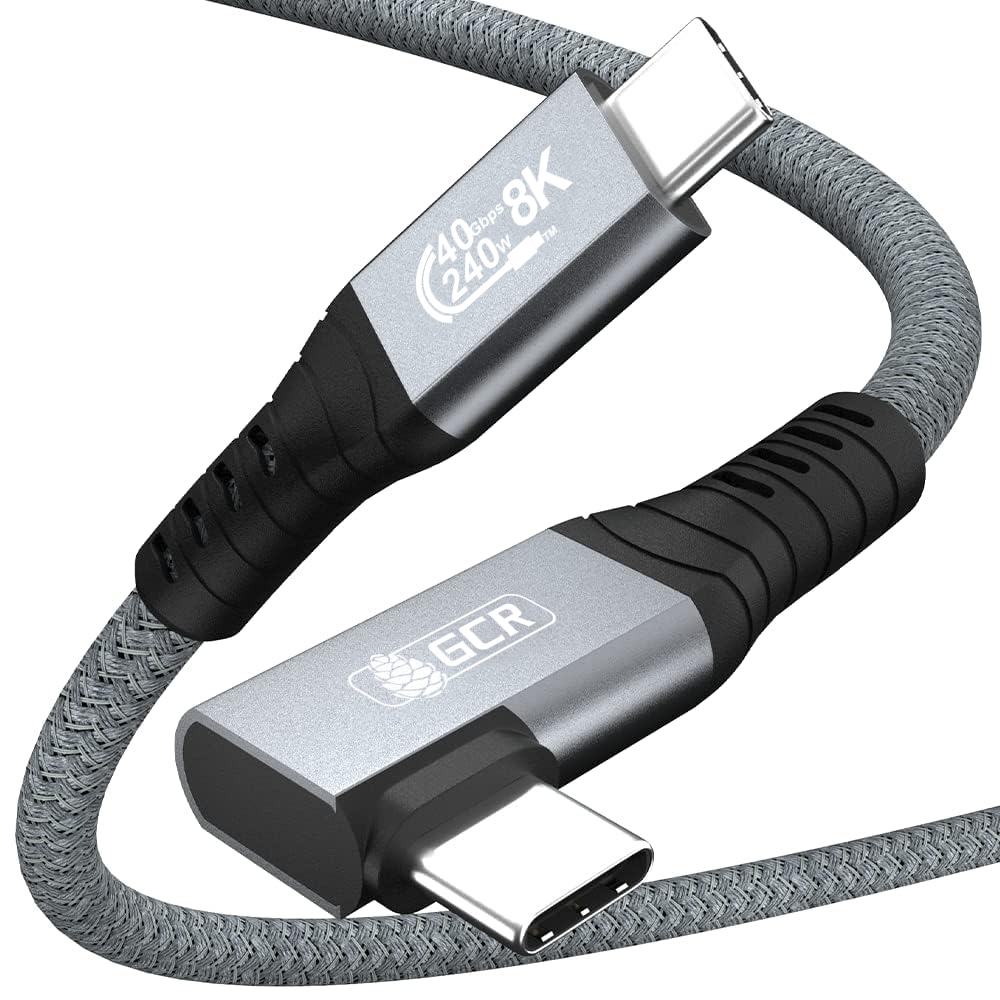 GCR PRO Кабель угловой USB4 Type-C 240W PD 40 Гбит/с 8K60Hz боковой разъем