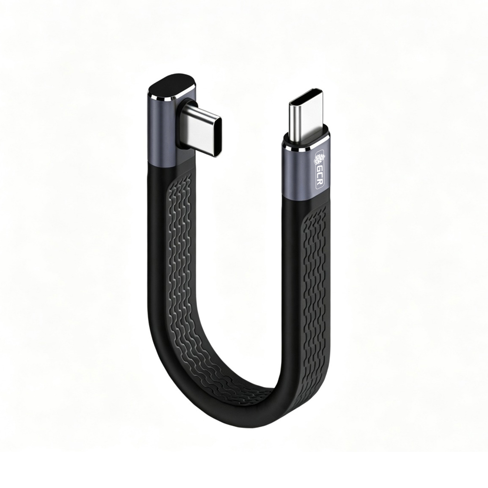 GCR PRO Кабель USB4 Type-C плоский угловой 40Gbps 240W 8K60Hz
