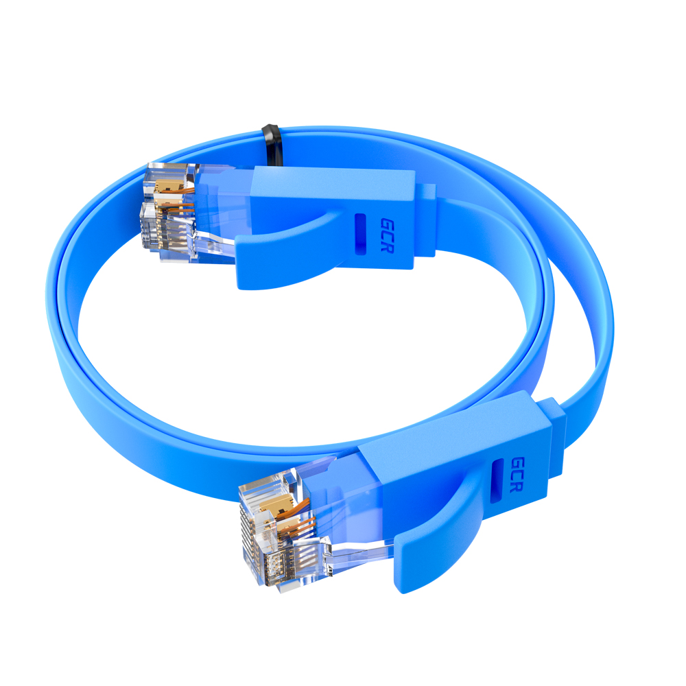 Патч-корд PROF плоский UTP cat.6 10 Гбит/с RJ45 LAN компьютерный кабель для интернета медный контакты 24K GOLD