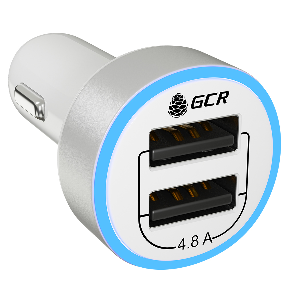 Автомобильное зарядное устройство на 2 USB порта 4.8A LED индикация