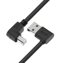 GCR PRO Кабель USB 2.0 AM левый угол / BM правый угол