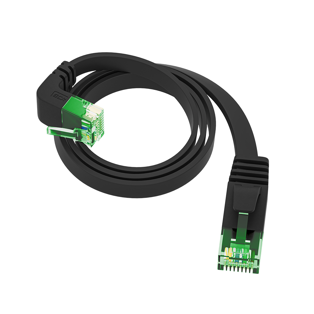 GCR PRO Патч-корд плоский PROF UTP кат.6 угол нижний LSZH RJ45 T568B