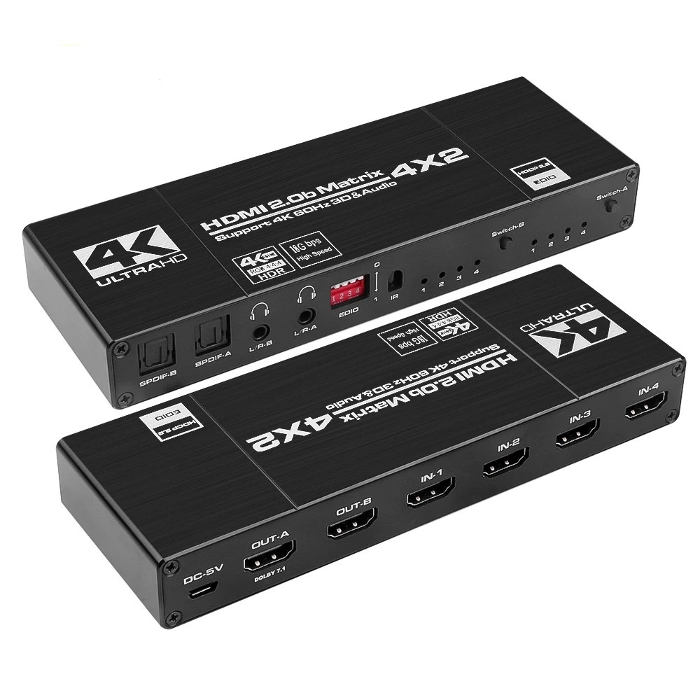 Матричный переключатель HDMI2.0 4 х 2 UHD 4K для XBoX
