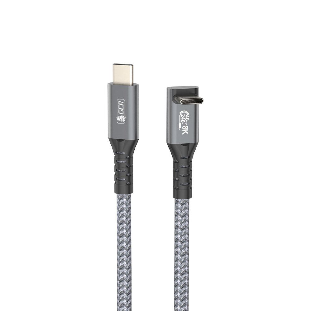 GCR PRO Кабель угловой USB4 Type-C 240W PD 40 Гбит/с 8K60Hz Г-образный разъем