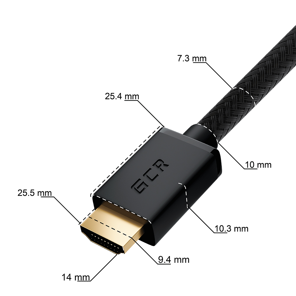 Кабель HDMI 2.0 верхний угол нейлон Ultra HD 4K 60Hz 3D для Apple TV Smart TV PS4 монитора 24K GOLD