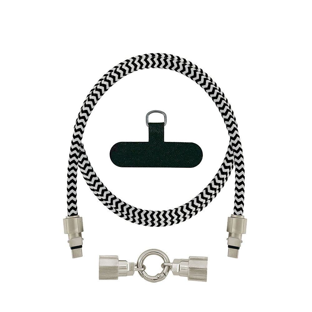 Кабель-шнур USB Type-C M/M 60W для быстрой зарядки со съемным карабином