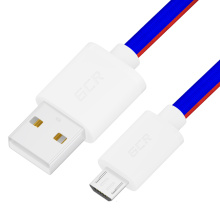 Кабель MicroUSB QC 3.0 текстильная защита ТРИКОЛОР Россия быстрая зарядка 3А для смартфона планшета