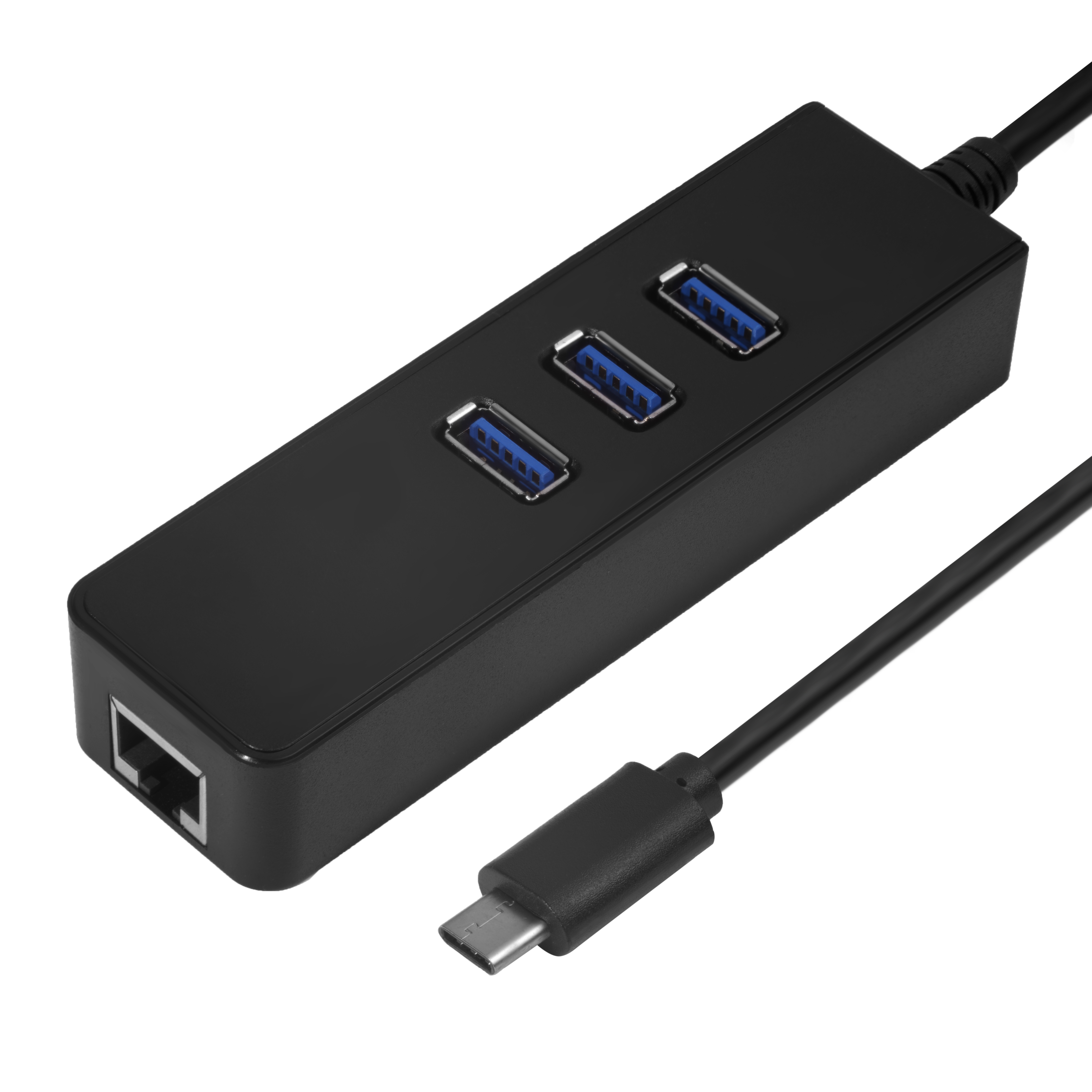 Разветвитель USB Hub Type C - 3хUSB + Rj45 с технологией OTG для MacBook