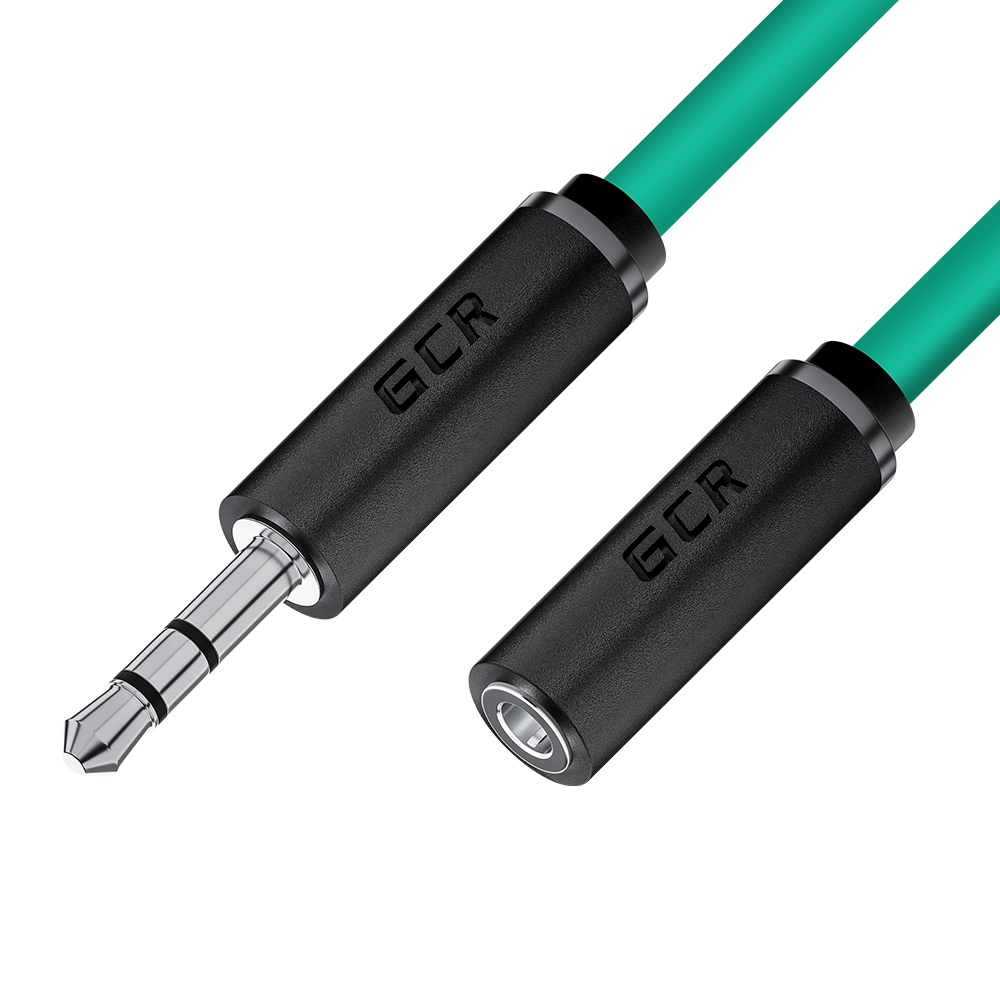 GCR Удлинитель аудио jack 3.5mm M/F экран