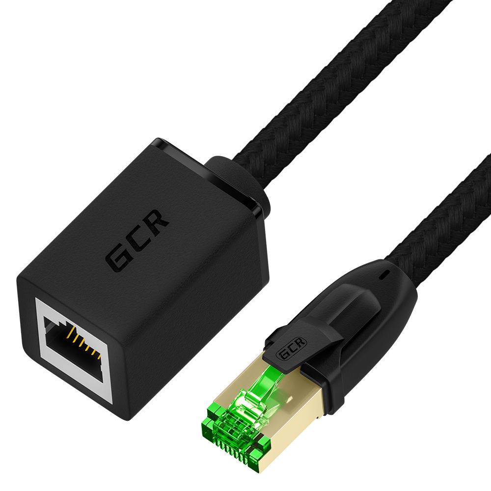 GCR PRO Удлинитель LAN PROF кат.7 F/FTP в оплетке текстиль медь RJ45
