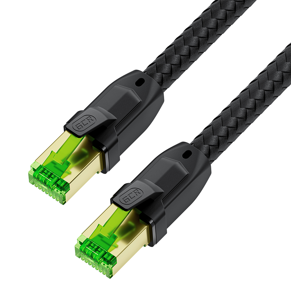 GCR PRO Патч-корд в оплетке текстиль PROF кат.7 F/FTP медь RJ45 GOLD T568B