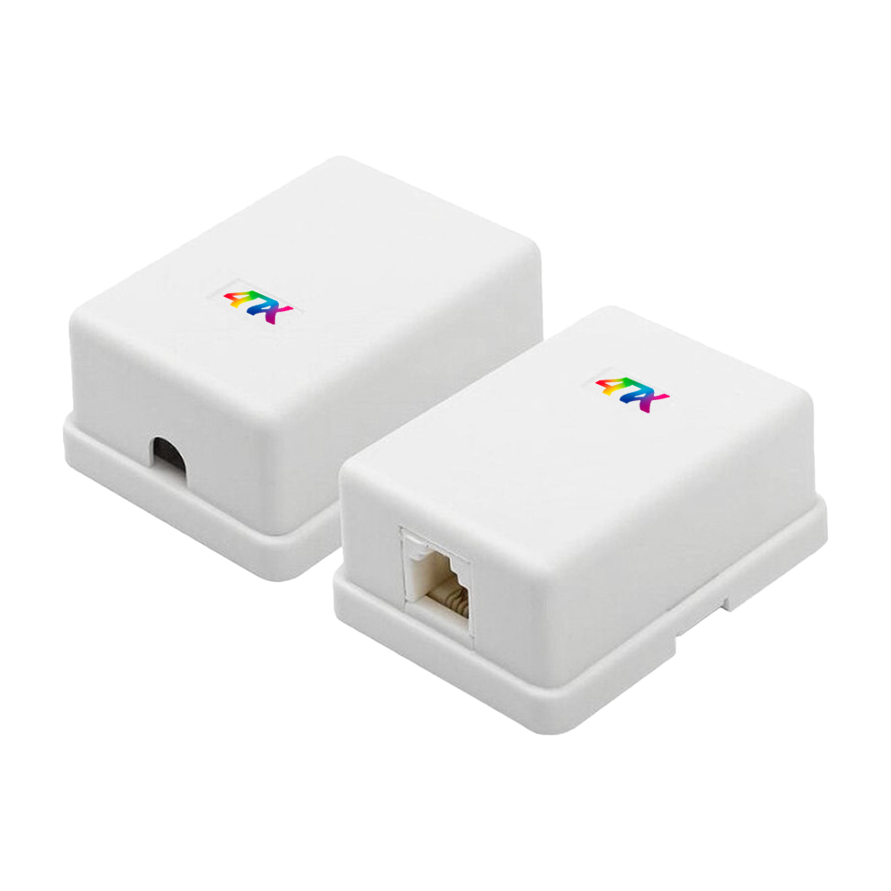 Телефонная розетка на 1 порт накладная RJ-11 6p4c белая