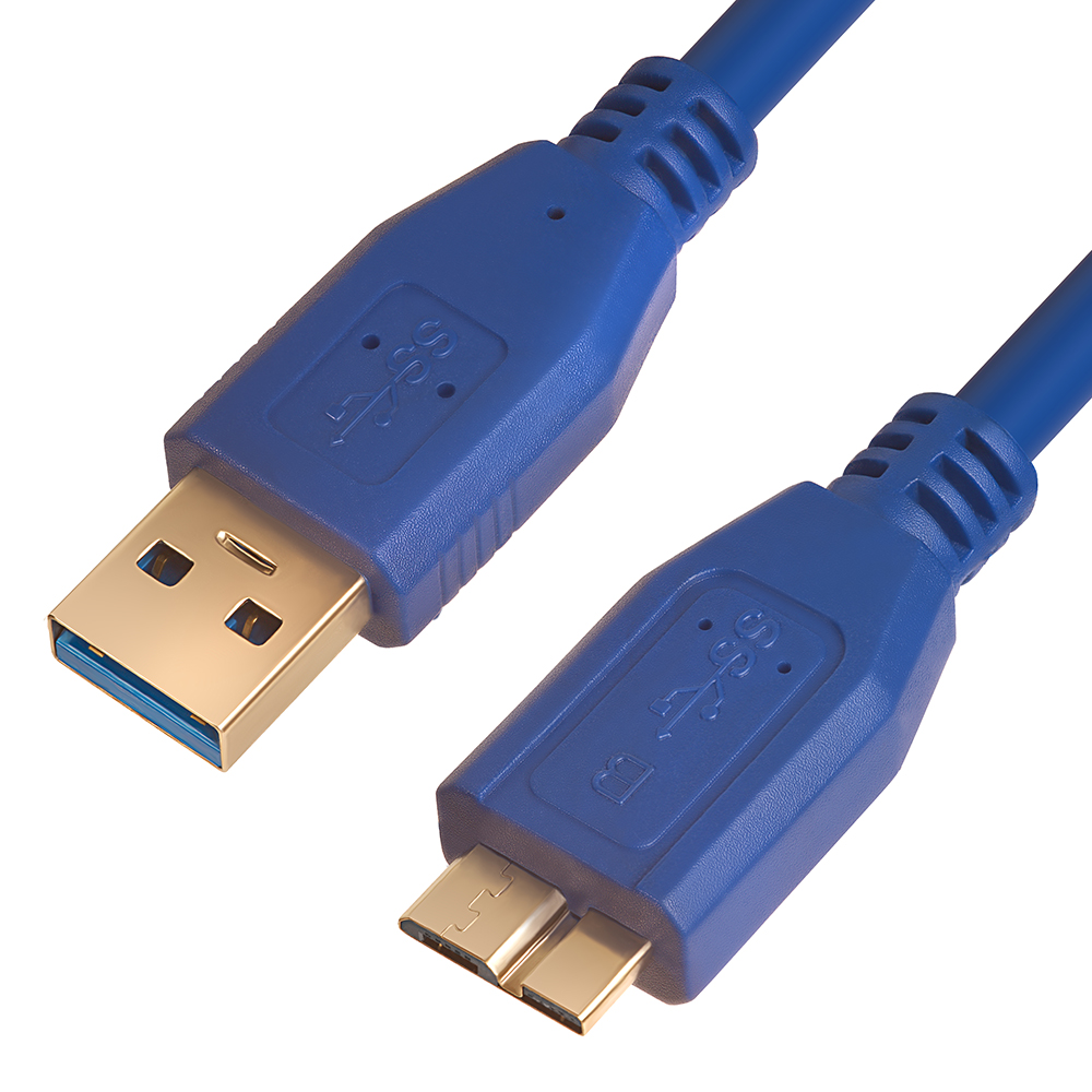 GCR Premium кабель для подключения внешних накопителей AM microB 3.0 двойное экранирование позолоченные коннекторы для HDD и SSD