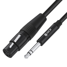 Кабель микрофонный stereo jack 6,35mm M - XLR F для микрофона микшера гитары