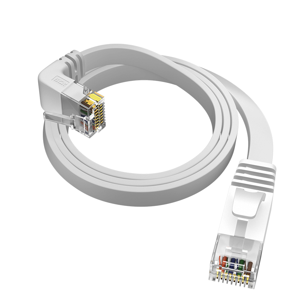 Патч-корд PROF плоский нижний угол UTP cat.6 10 Гбит/с RJ45 LAN компьютерный кабель для интернета медный контакты 24K GOLD