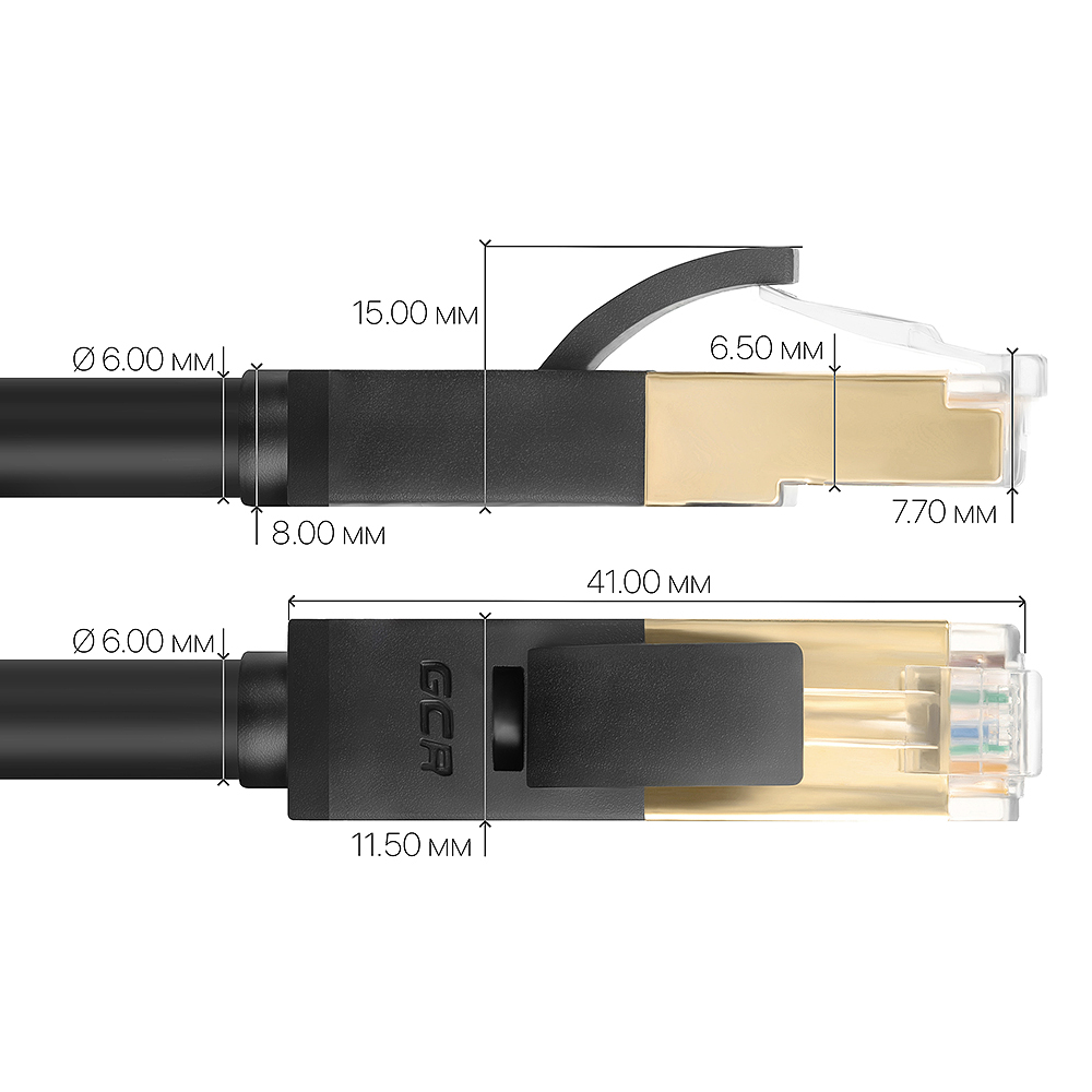 Патч-корд PROF F/FTP cat.7 10 Гбит/с RJ45 LAN компьютерный кабель для интернета медный контакты 24 GOLD
