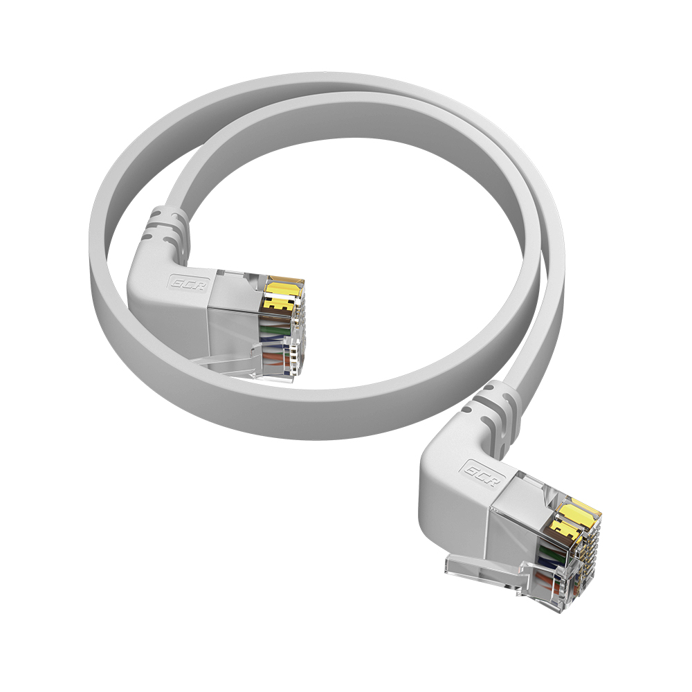 Патч-корд PROF плоский нижний угол / нижний угол UTP cat.6 10 Гбит/с RJ45 LAN компьютерный кабель для интернета медный контакты 24K GOLD