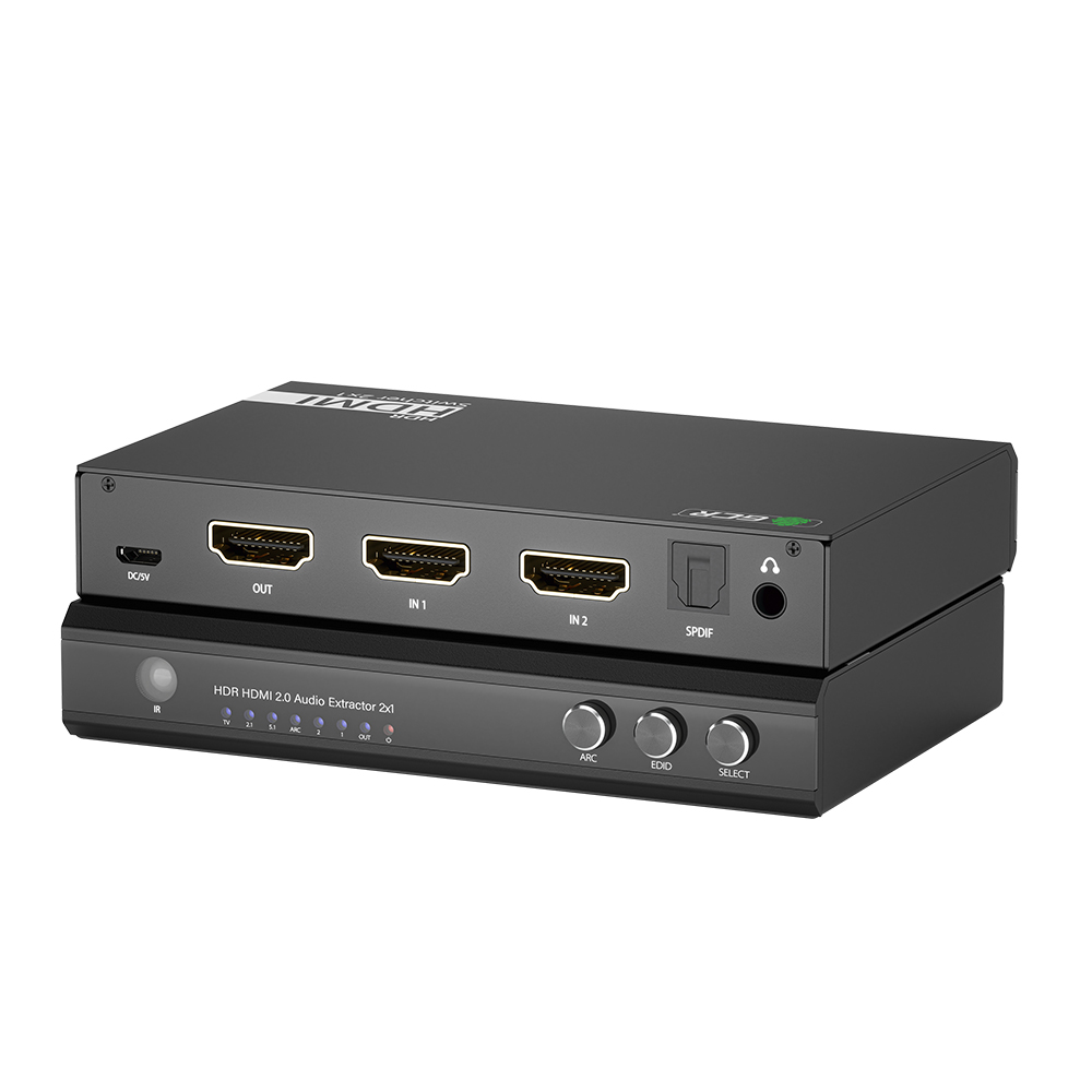 Конвертер HDMI 2.0 Audio Extractor 18Гб 4K60Hz HDCP 2.2 переключатель HDMI  2x1 поддержка ARC EDID