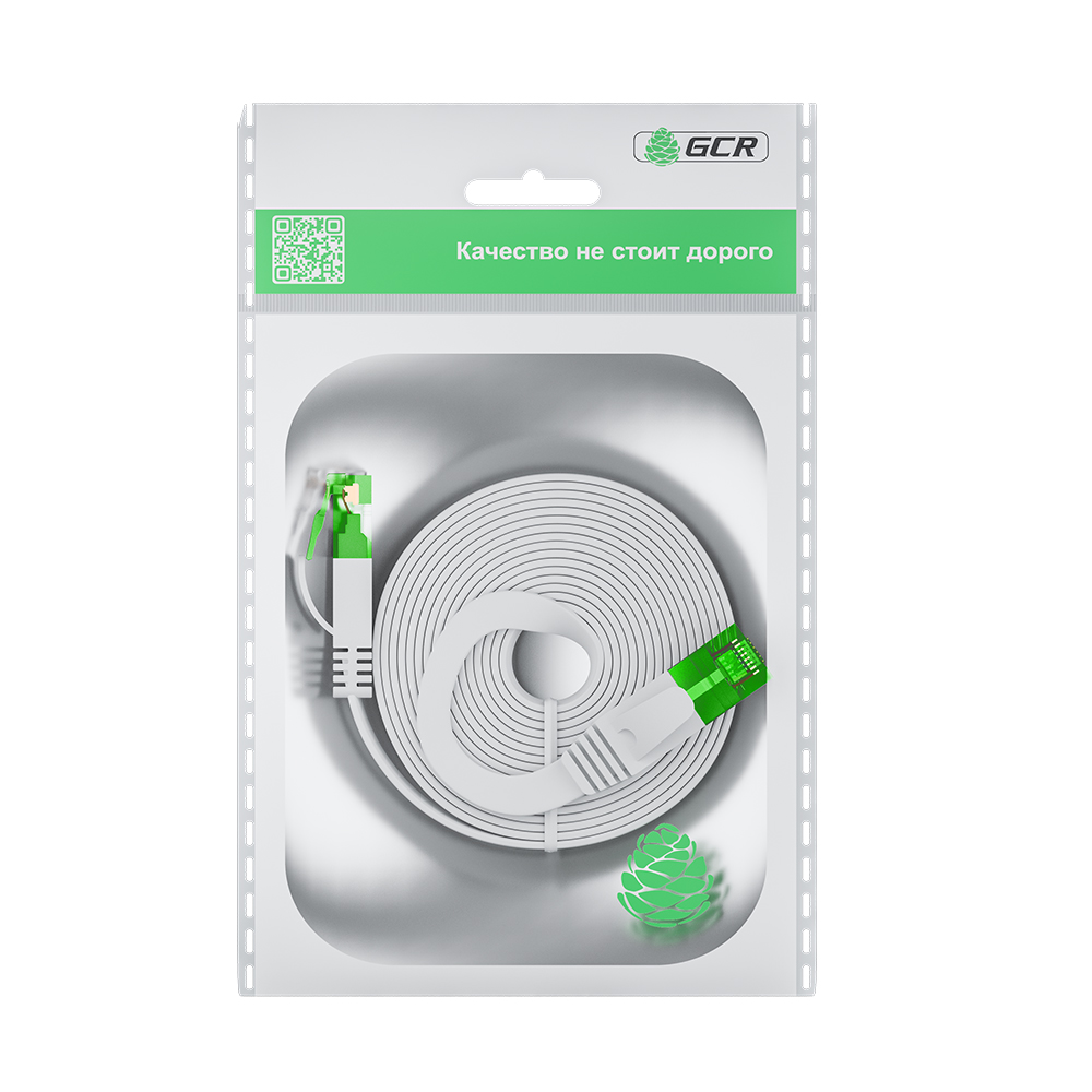 GCR PRO плоский UTP Патч-корд кат.6 LSZH PROF прямой медь литой RJ45 T568B