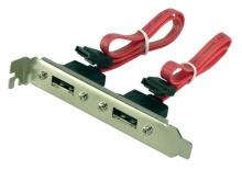 Планка в системный блок 2 eSATA(внешн)/2 SATA(внутр), 7pin