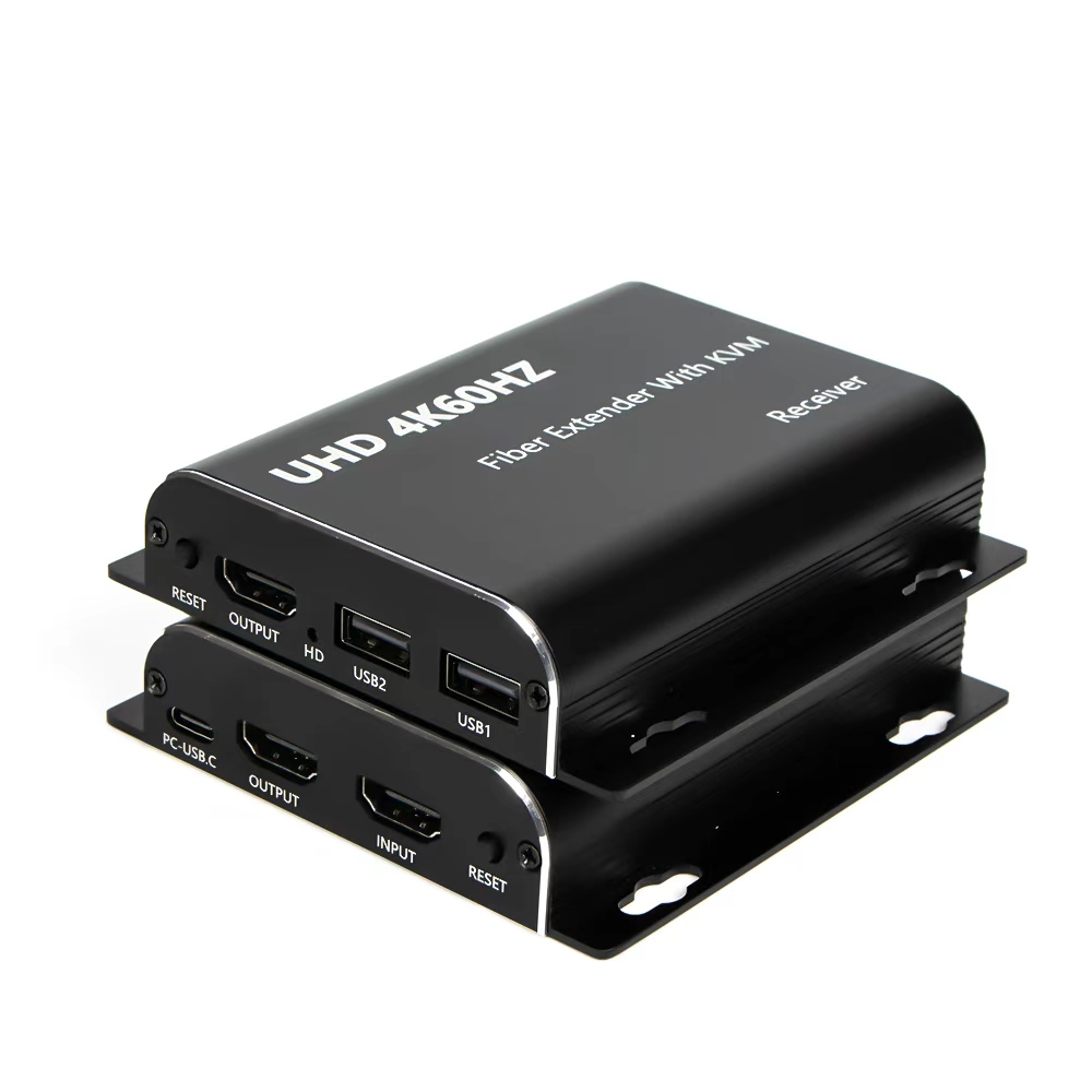 4PH Удлинитель HDMI 2.0 KVM по оптоволокну Fiber 4K60Hz на 20КМ передачик + приемник HDCP 2.2 IR LOOP Out