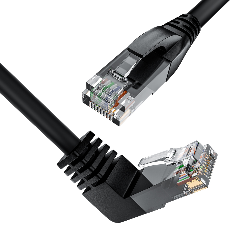 Патч-корд верхний угол UTP cat.6 10 Гбит/с RJ45 LAN компьютерный кабель для интернета контакты 24 GOLD