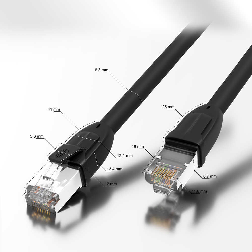 Патч-корд PROF LSZH S/FTP cat.8 40 Гбит/с RJ45 LAN ethernet high speed компьютерный кабель для интернета медный экранированные коннекторы контакты 24K GOLD