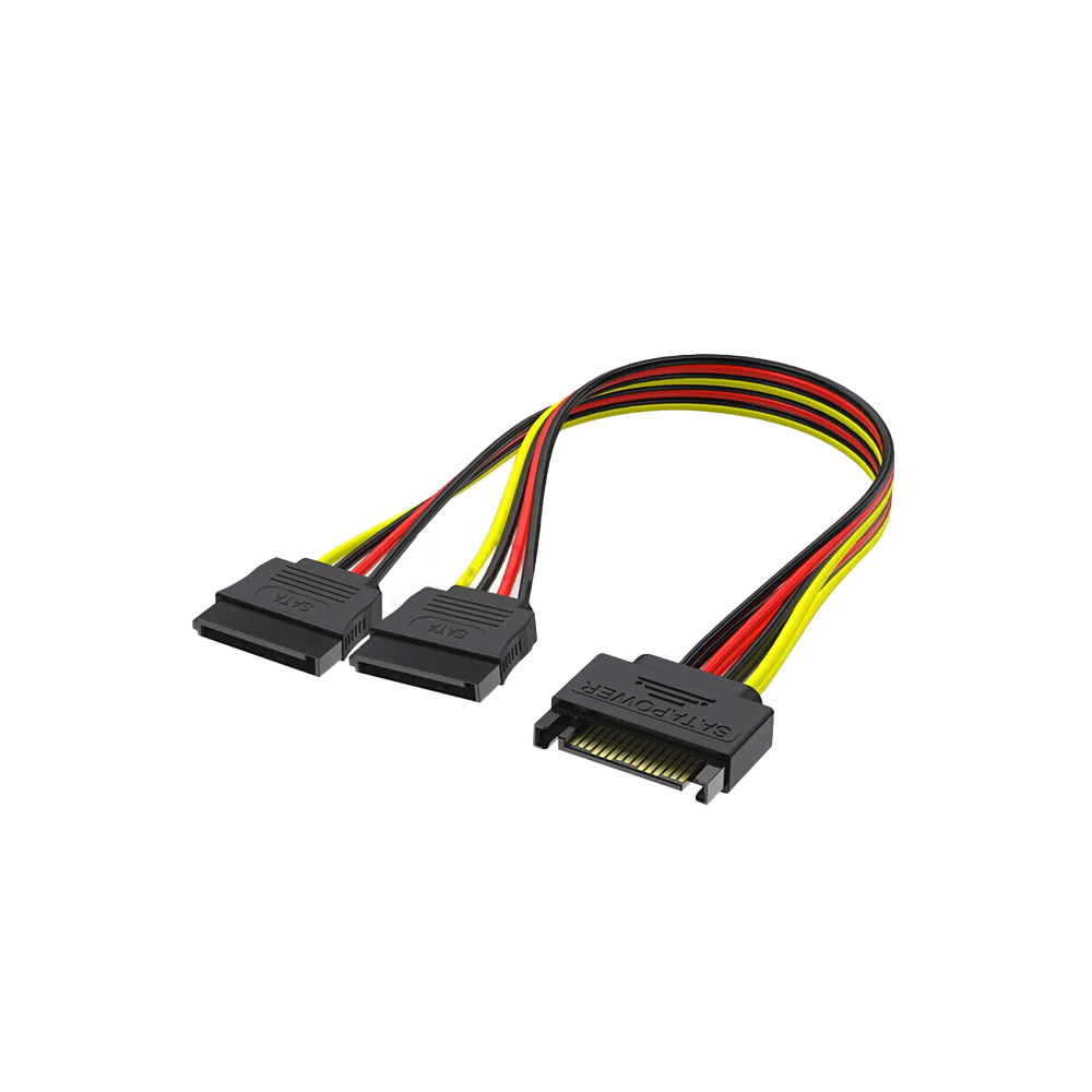 Разветвитель кабель SATA 15 pin на 2 устройства 15 см для блока питания